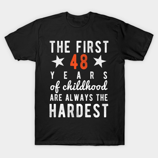 48 Birthday - 48 Years - The First 48 Years Of Childhood Are Always The Hardest T-Shirt by winwinshirt